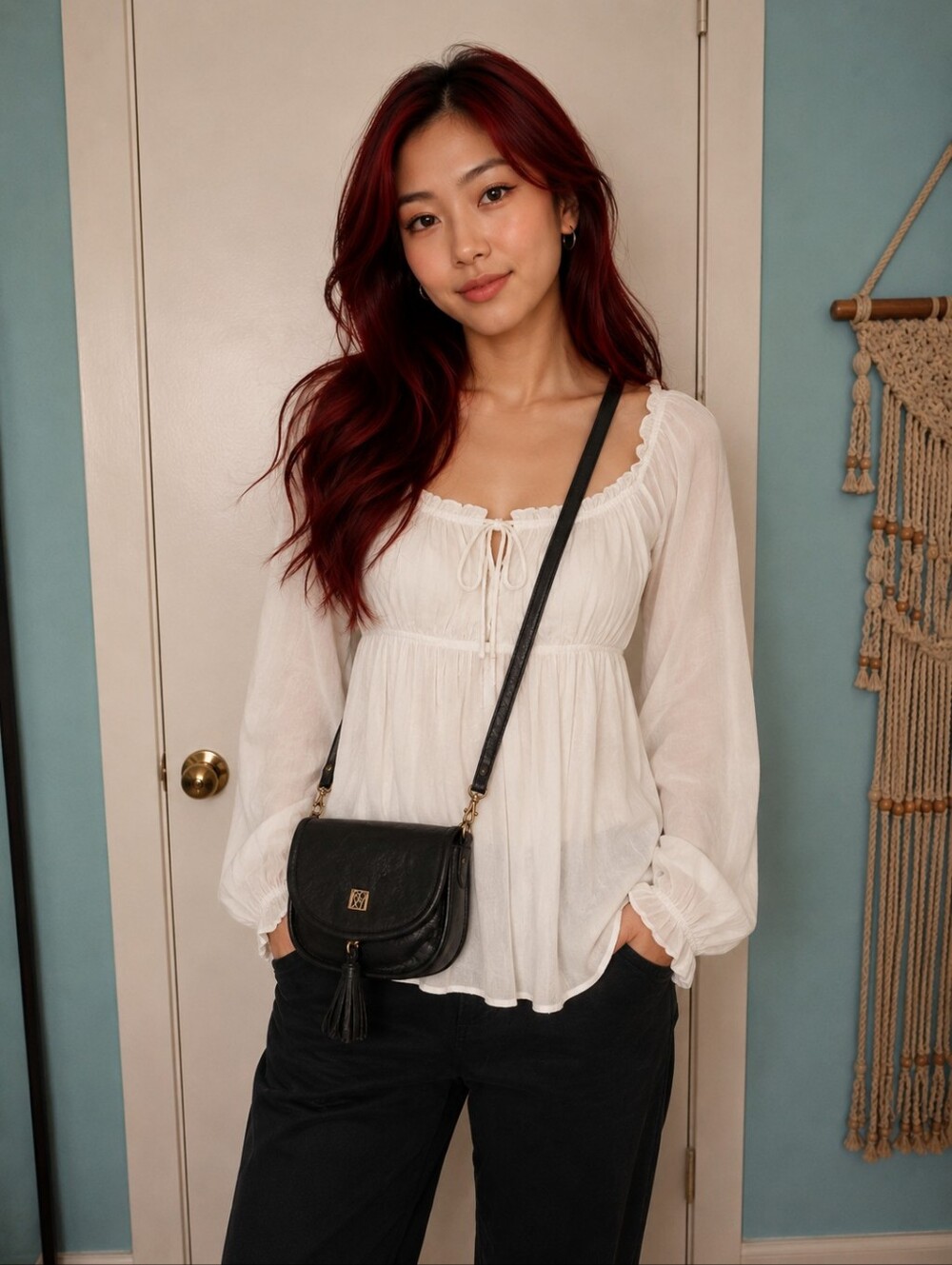 Roxy vegan leather swivel crossbody purse